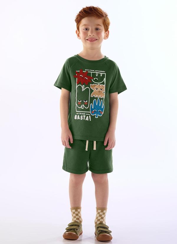 Conjunto Camiseta Short Humor Verde