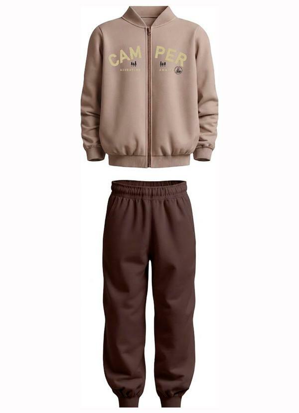 Conjunto Camper em Moletom Bege
