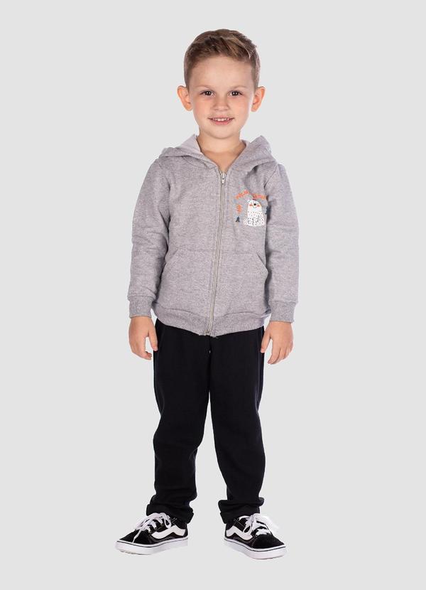 Conjunto Capuz e Ziper Polar Mescla