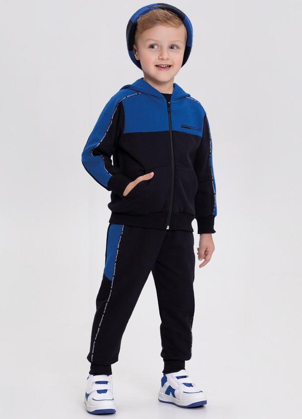 Conjunto com Calça e Jaqueta de Zíper Preto