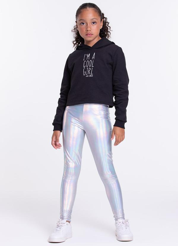 Vista 2 Conjunto Cropped e Calça Holográfica Preto VIDA COSTEIRA VIDA COSTEIRA