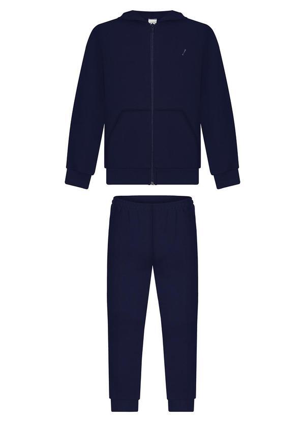 Conjunto de Moletom com Calça e Jaqueta Azul