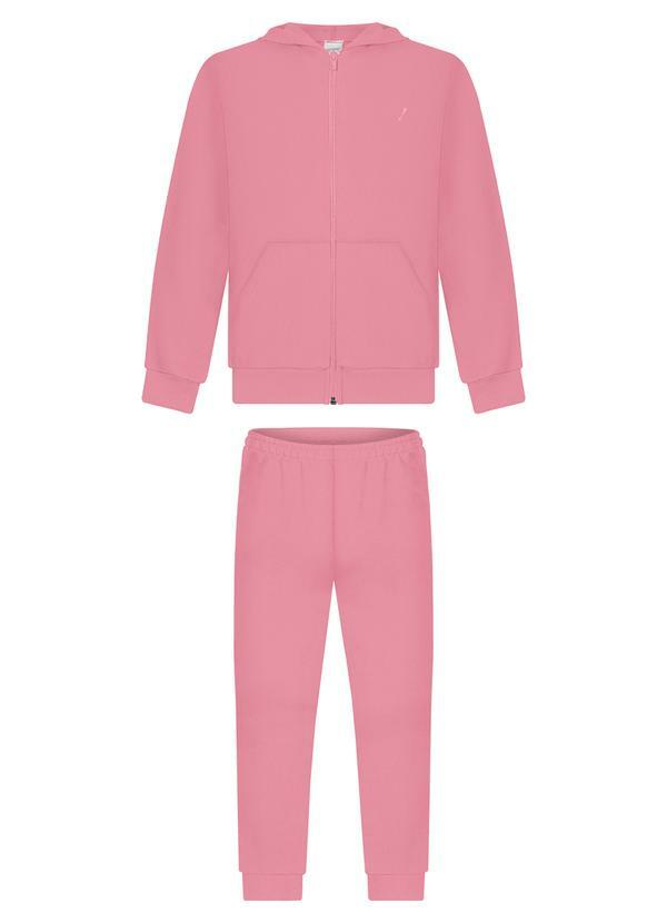 Conjunto de Moletom com Calça e Jaqueta Rosa