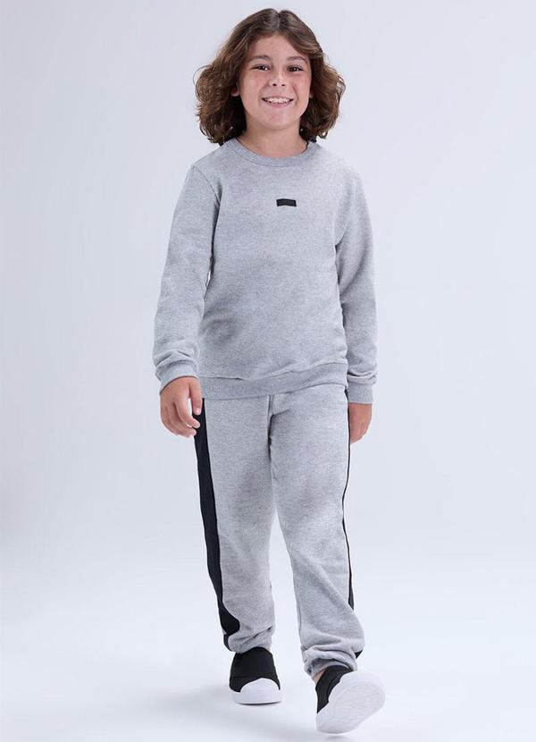 Conjunto de Moletom com Faixa Lateral Mescla