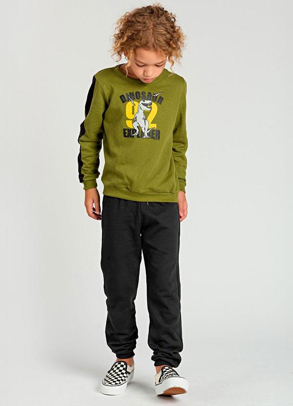 Conjunto de Moletom Dinosaur Explorer Verde