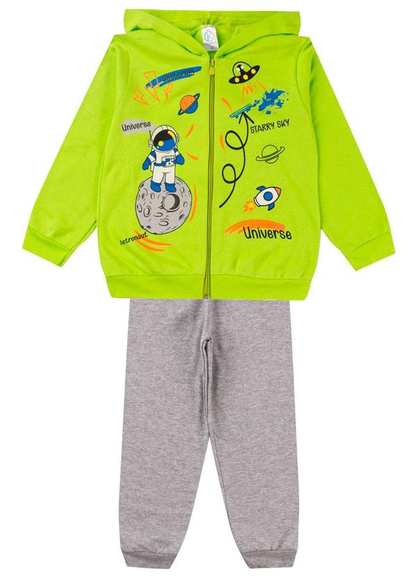 Vista 2 Conjunto de Moletom Infantil com Capuz Verde Rovitex Rovitex