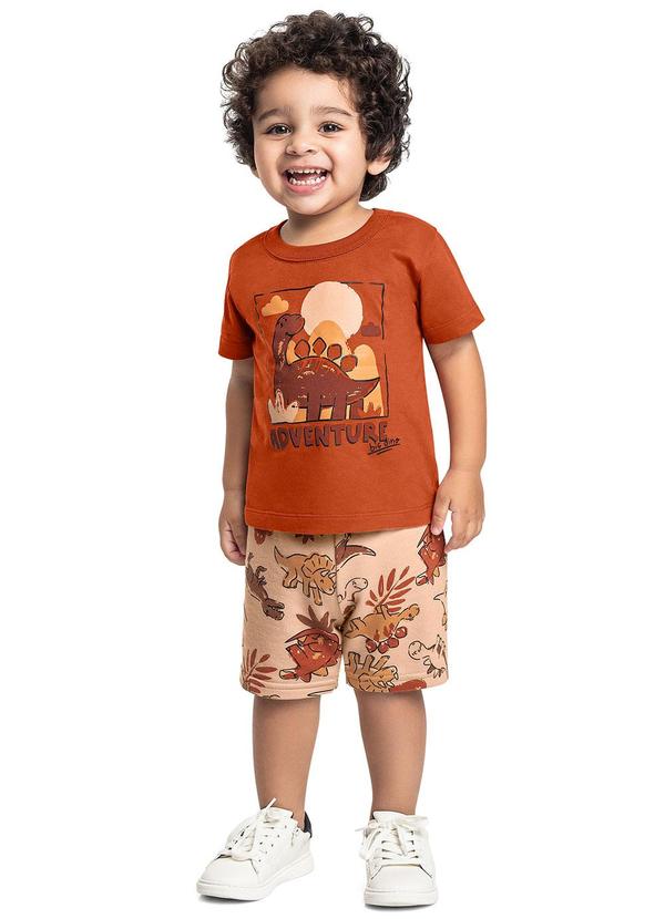 Conjunto Dino Adventure Infantil Marrom