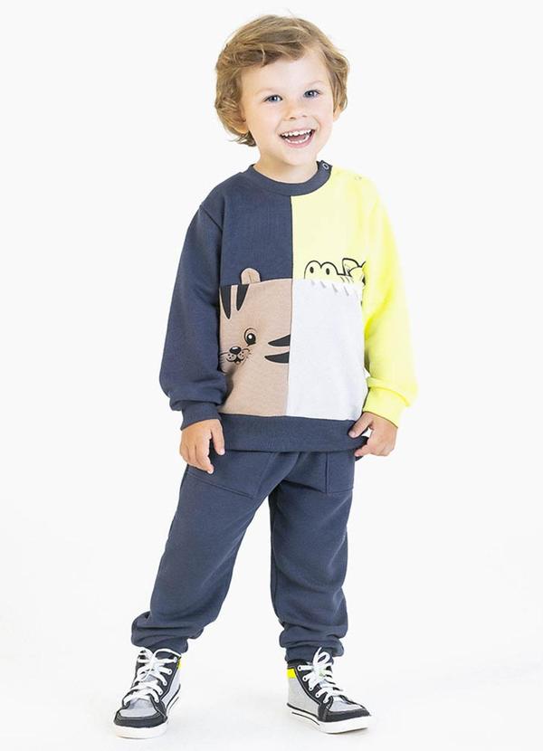 Conjunto em Moletinho Cinza