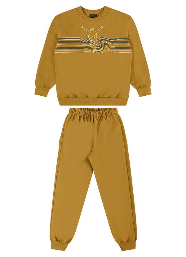 Vista 2 Conjunto em Moletinho Infantil Marrom GULOSEIMA GULOSEIMA