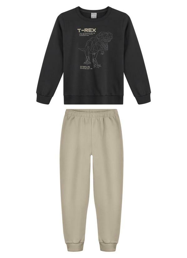 Conjunto em Moletom com Calça e Blusão Cinza