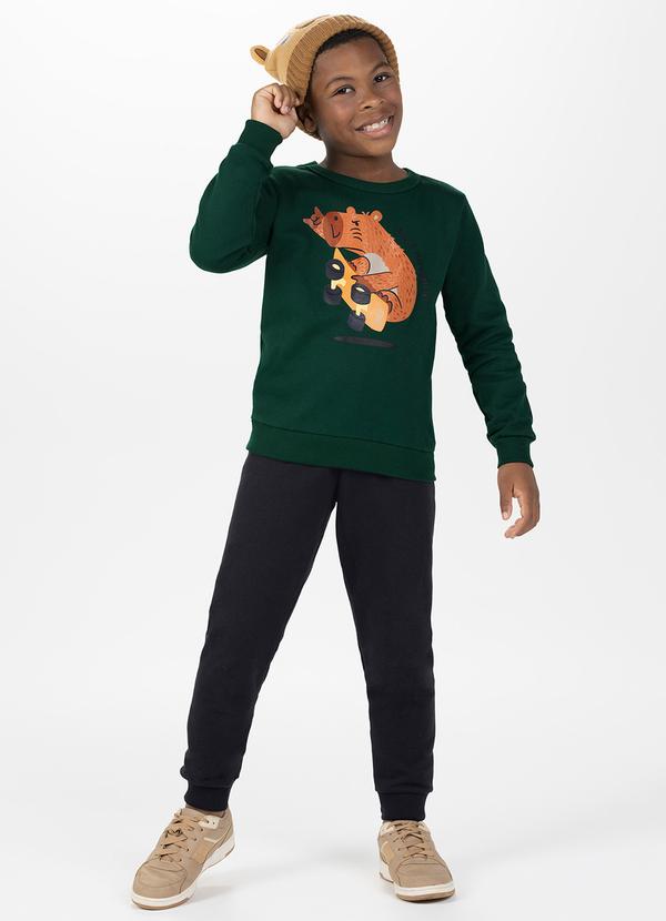 Conjunto em Moletom com Calça e Blusão Verde
