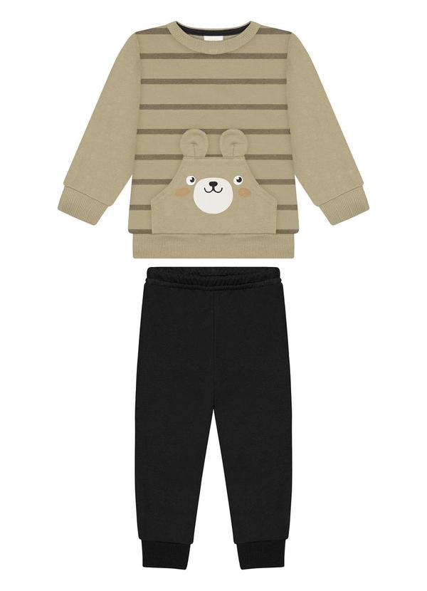 Conjunto em Moletom Felpado de Algodão Bege