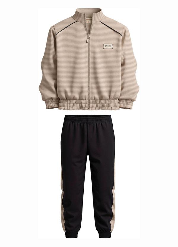 Conjunto em Moletom Flanelado Taupe