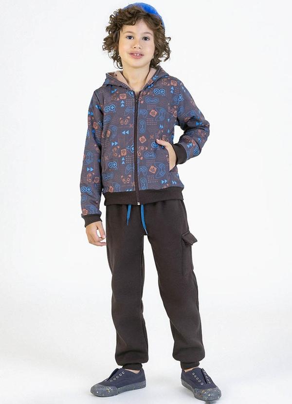 Vista 2 Conjunto em Tactel Soft e Moletom Marrom Soft Bonni Soft Bonni
