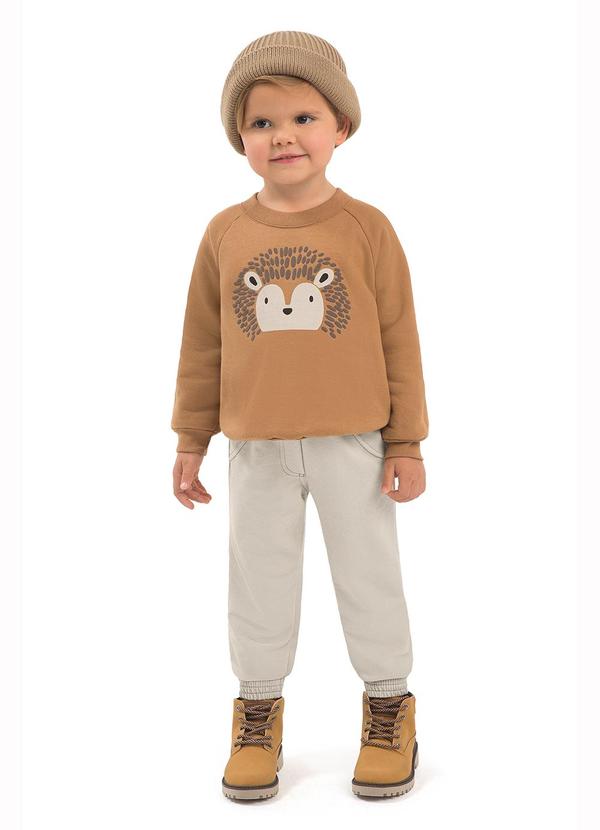 Conjunto Estampa Porco Espinho Bege
