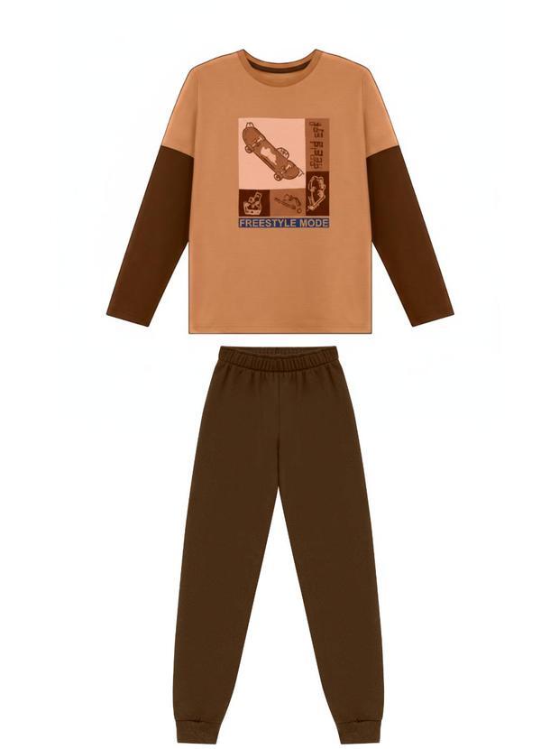 Conjunto Estampa Skate Marrom