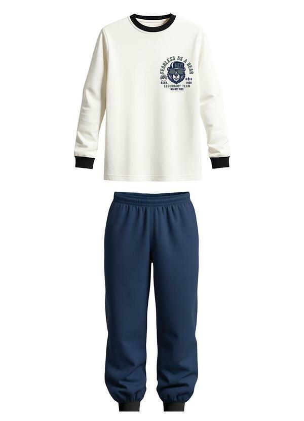 Conjunto Fearless as a Bear em Moletom Branco