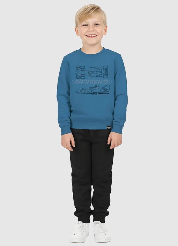 Conjunto Finish em Moletinho Azul