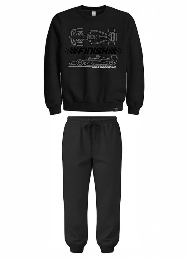 Conjunto Finish em Moletinho Preto