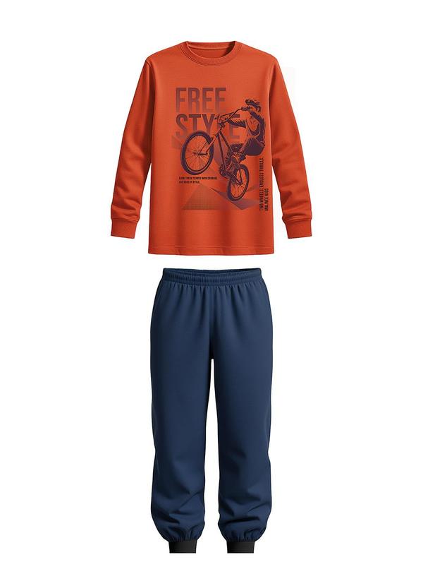 Conjunto Free Style em Moletom Laranja