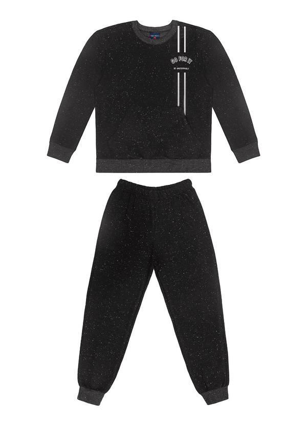 Conjunto Infantil Blusão e Calça Preto