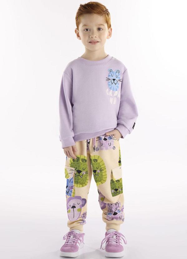 Conjunto Infantil Blusão e Calça Roxo