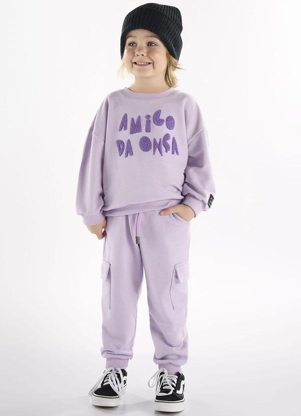 Conjunto Infantil Blusão e Calça Roxo