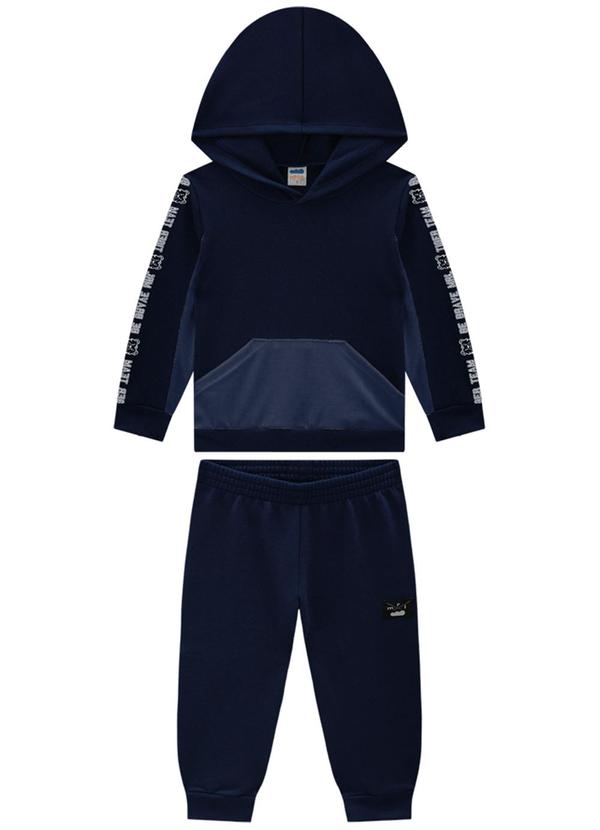 Vista 2 Conjunto Infantil Blusão e Calça Tiger Team Azul Marlan Marlan