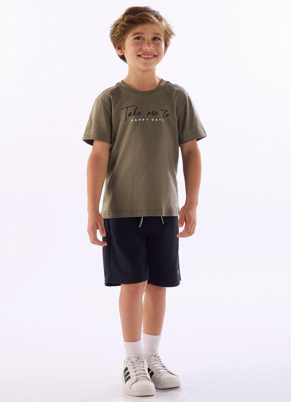 Conjunto Infantil Camiseta Bermuda Verde