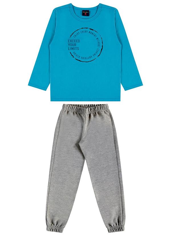 Vista 2 Conjunto Infantil Camiseta e Calça Azul GULOSEIMA GULOSEIMA