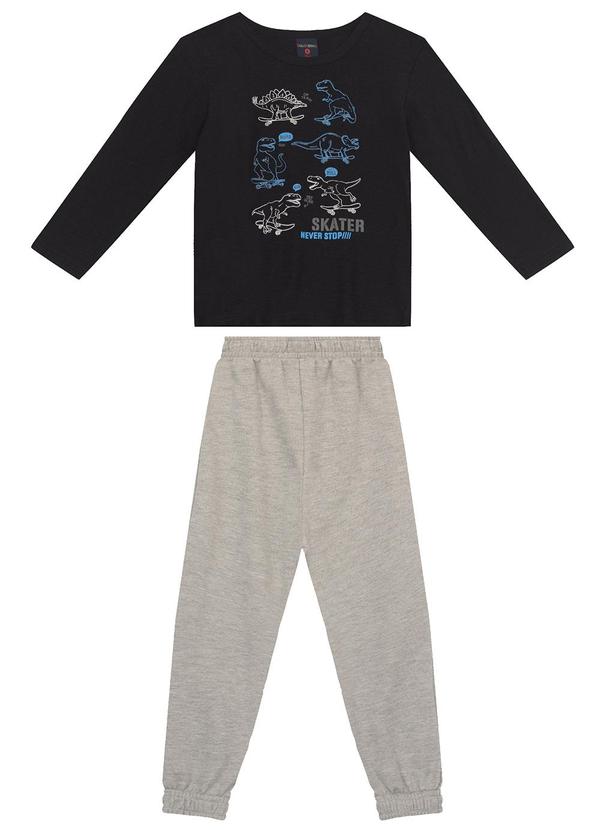Vista 2 Conjunto Infantil Camiseta e Calça Preto GULOSEIMA GULOSEIMA