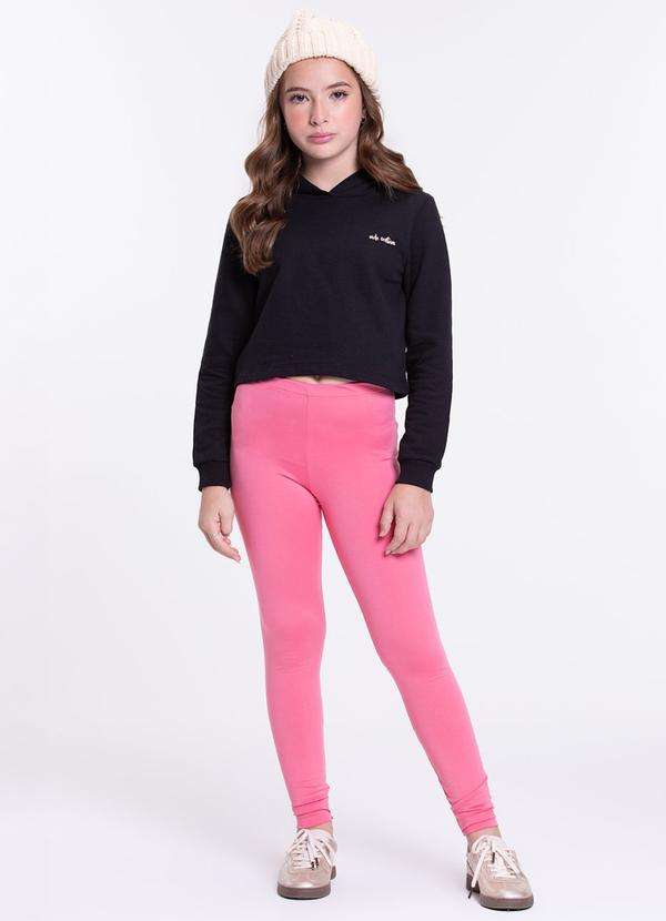 Vista 2 Conjunto Infantil Cropped com Capuz Preto VIDA COSTEIRA VIDA COSTEIRA