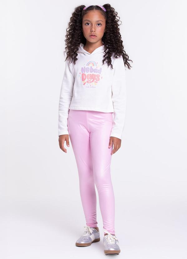 Vista 2 Conjunto Infantil Cropped no Bad Days Off-White VIDA COSTEIRA VIDA COSTEIRA