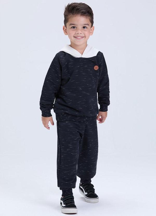 Conjunto Infantil de Inverno Moletom Jet Preto