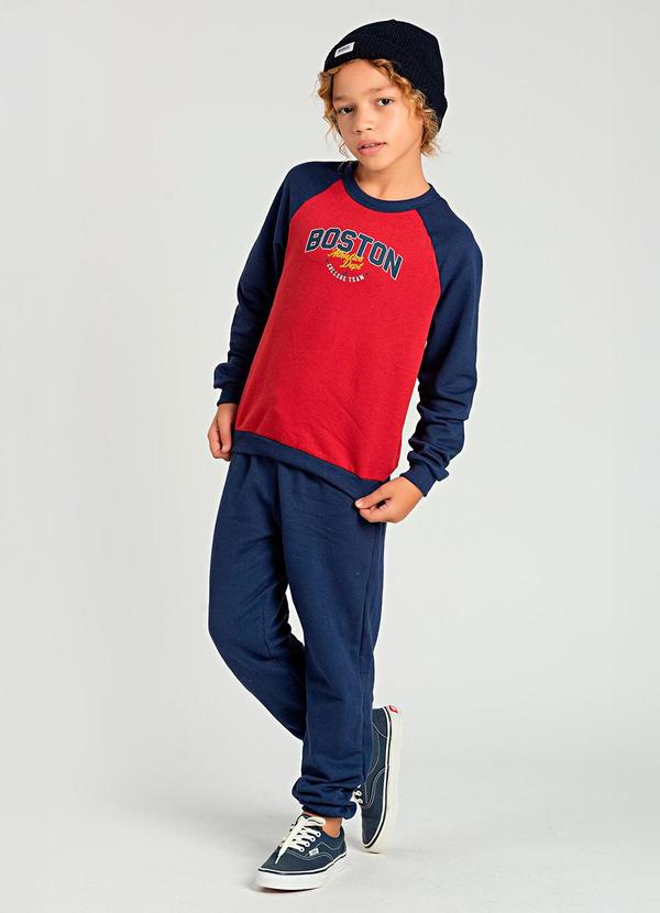 Conjunto Infantil de Moletom Boston Marinho