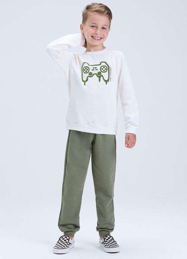 Conjunto Infantil de Moletom Game Off White