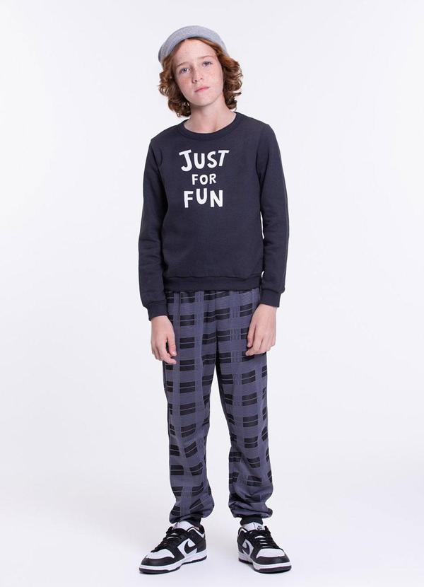 Conjunto Infantil de Moletom Just For Fun Preto