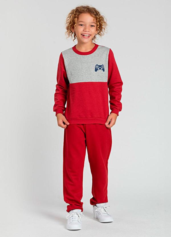 Conjunto Infantil de Moletom Play Bordo