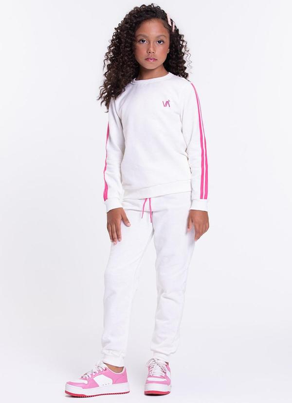 Vista 2 Conjunto Infantil Detalhe Faixas Off White VIDA COSTEIRA VIDA COSTEIRA