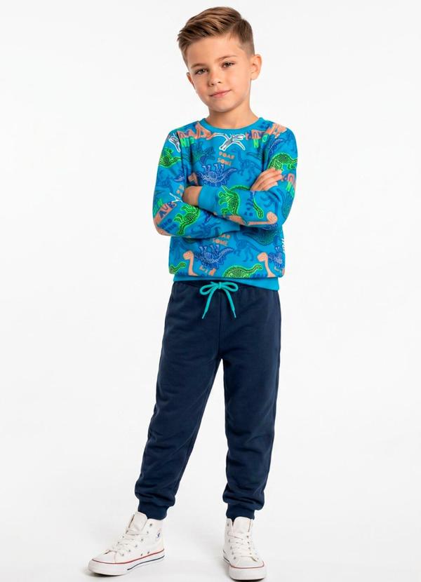 Conjunto Infantil Inverno Fóssil Azul Cobalto