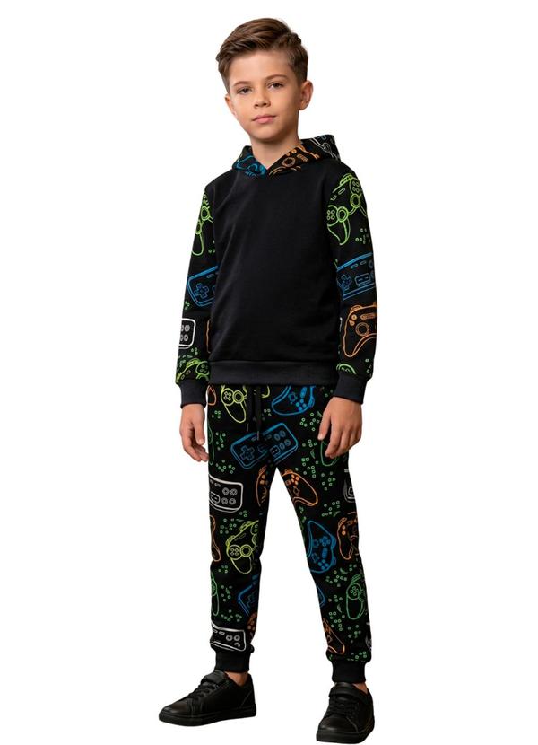 Conjunto Infantil Inverno Gaming Preto