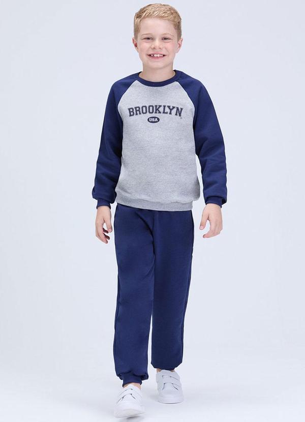 Conjunto Infantil Inverno Moletom Marinho