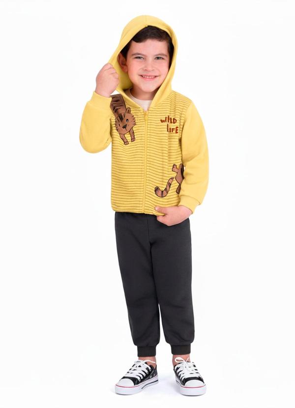 Conjunto Infantil Jaqueta e Calça Amarelo