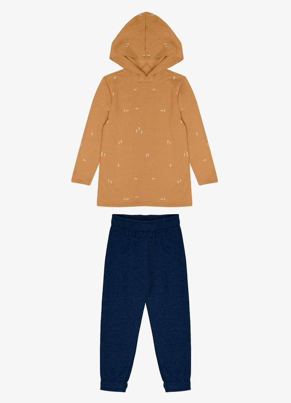 Conjunto Infantil Masculino Moletinho Marrom