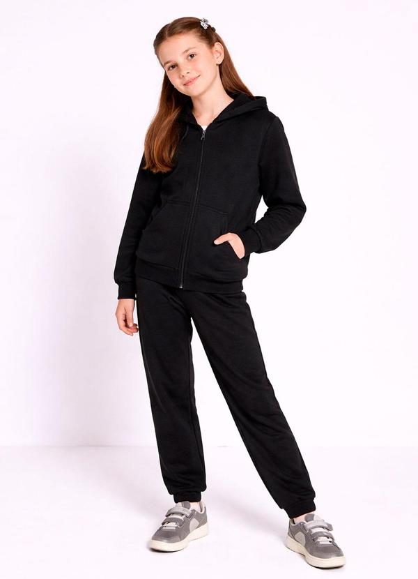 Conjunto Infantil Menina em Moletom Preto