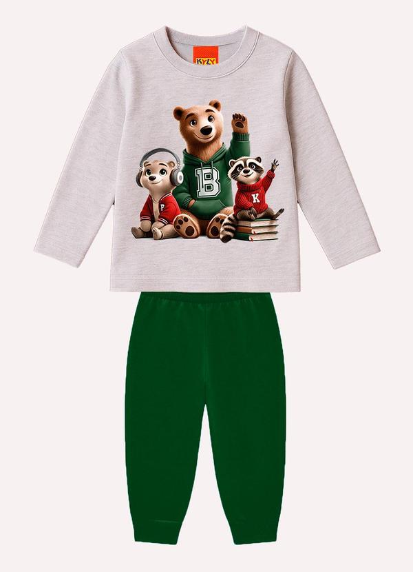 Conjunto Infantil Menino Bichinhos Cinza