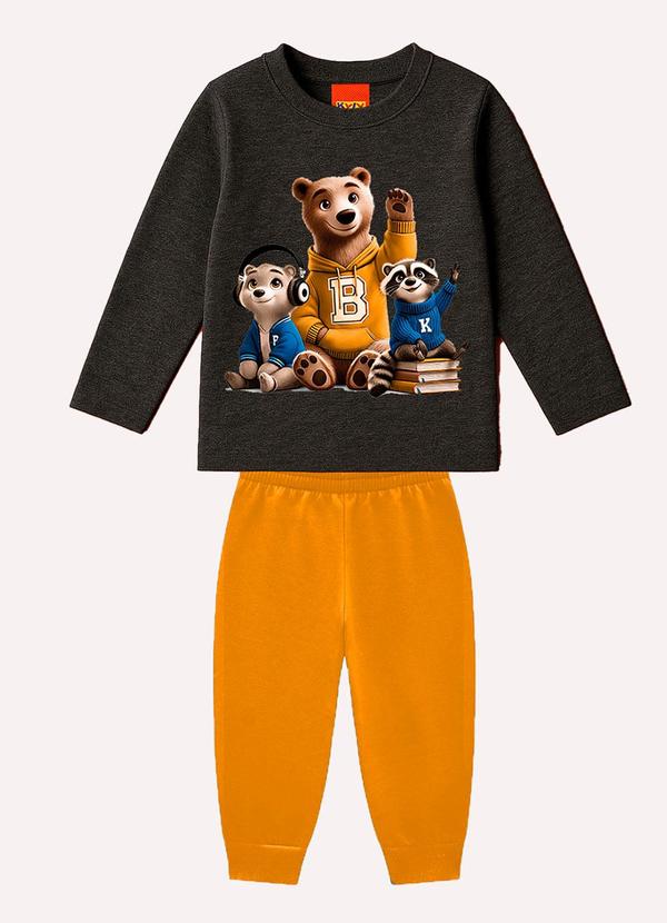 Conjunto Infantil Menino Bichinhos Cinza