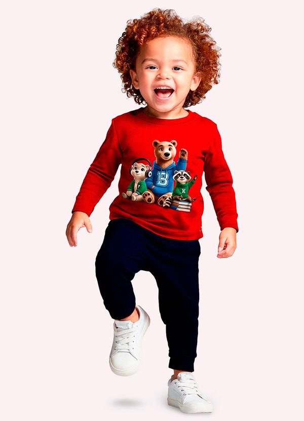 Conjunto Infantil Menino Bichinhos Vermelho