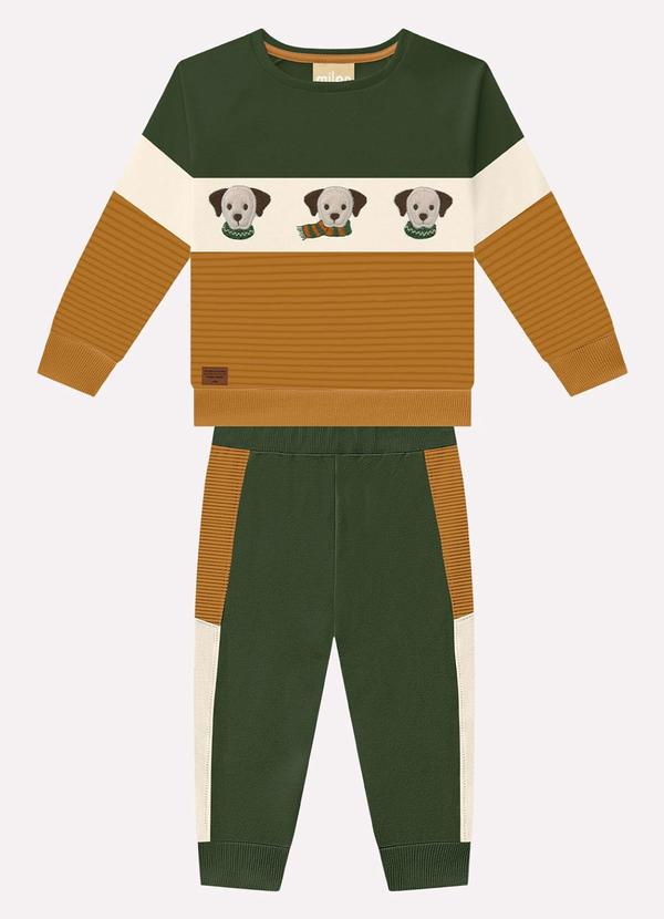 Conjunto Infantil Menino Bordado Amarelo