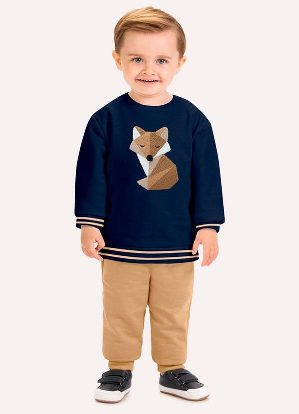 Conjunto Infantil Menino Bordado Azul